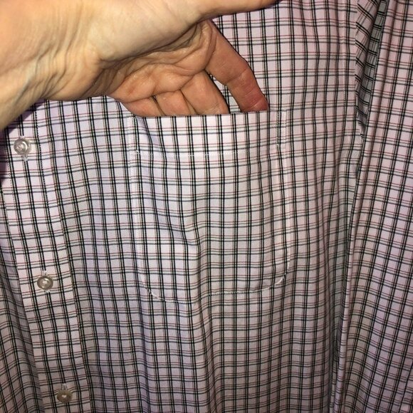 Lands End Mens Size 17.5 34 Non Iron Pinpoint Oxford Long Sleeve Button Up Shirt - Picture 6 of 11